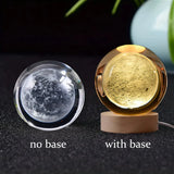 6Cm 3D Crystal Ball Crystal Planet Night Light Laser Engraved Solar System Globe Astronomy Birthday Gift Home Desktop Decoration