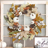 Thanksgiving Maple Leaf Pine Cone Wreath