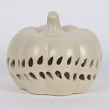 Harvest Pre-Lit White Ceramic Pumpkin Decoration, 5.25 In, by