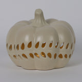 Harvest Pre-Lit White Ceramic Pumpkin Decoration, 5.25 In, by