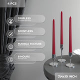 10 Inch Taper Candles Set of 4 - Dripless Taper Candles and Unscented Candlesticks - Perfect as Dinner Candles and Household Candles – Bordeaux Candles