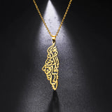 Arabic Calligraphy Palestine Pendant Necklace